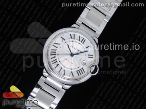 JF공장 까르띠에 발롱블루 42MM 화이트 텍스트다이얼 _ 브슬 Ballon Bleu 42mm SS JF 1_1 Best Edition White Textured Dial on SS Bracelet MIYOTA 9015
