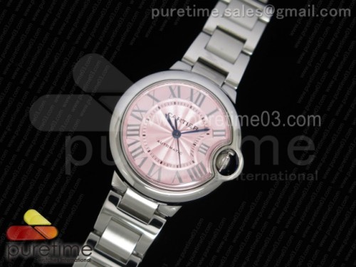 TW공장 까르띠에 발롱블루 33MM 핑크다이얼 _ 브슬 Ballon Bleu 33mm SS TWF 1_1 Best Edition Pink Textured Dial on SS Bracelet SEIKO NH05A