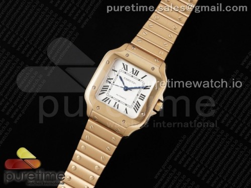 3K공장 까르띠에 산토스 드 화이트다이얼 35MM 로즈골드 브슬 미디움 _Santos de Cartier 35mm RG 3KF 11 Best Edition White Dial on RG SmartLinks Bracelet MIYOTA 9015