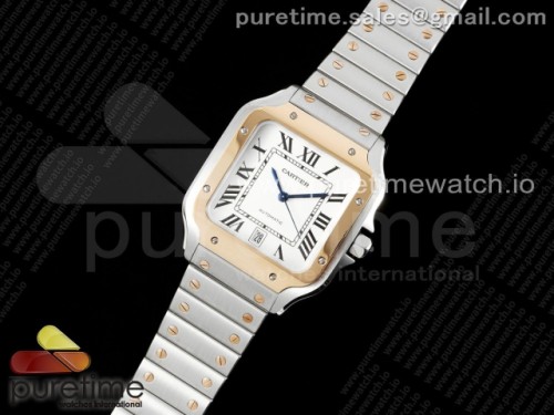 3K공장 까르띠에 산토스 드 화이트다이얼 로즈골드콤비 40MM 브슬 라지 _ Santos de Cartier 40mm SS 3KF 11 Best Edition White Dial RG Bezel on SS Bracelet MIYOTA 9015