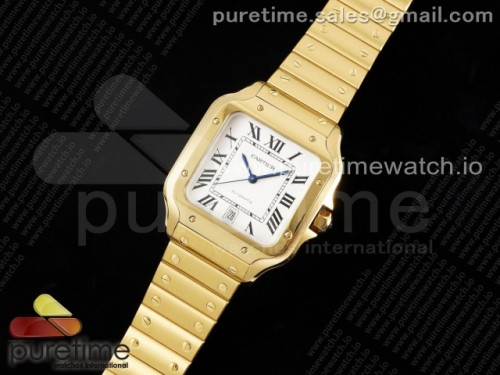 3K공장 까르띠에 산토스 드 화이트다이얼 옐로우골드 40MM 브슬 라지 _ Santos de Cartier 40mm YG 3KF 11 Best Edition White Dial on YG Bracelet MIYOTA 9015