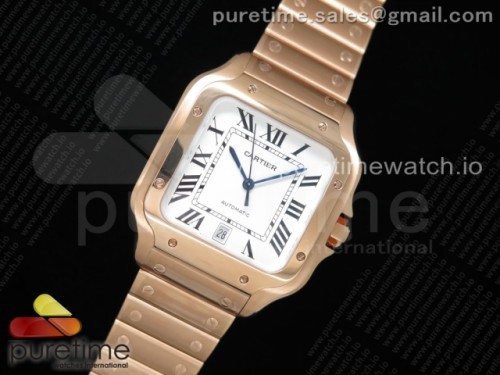 BV공장 까르띠에 산토스 40MM 2018 스틸 로골드 금통 화이트다이얼 브슬 _ Santos de Cartier 40mm RG 2018 BVF 11 Best Edition White Dial on RG SmartLinks Bracelet MIYOTA 9015 V2