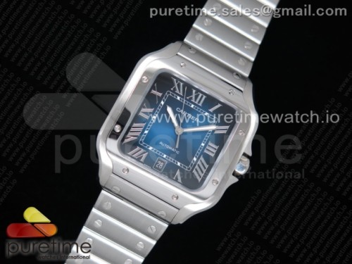 BV공장 까르띠에 산토스 40MM 2018 스틸 블루다이얼 브슬 _ Santos de Cartier 40mm SS 2018 BVF 11 Best Edition Blue Dial on SS SmartLinks Bracelet MIYOTA 9015 V2