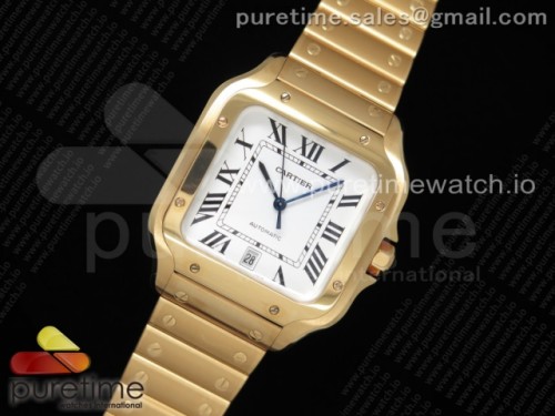 BV공장 까르띠에 산토스 40MM 2018 스틸 옐로우골드 금통 화이트다이얼 브슬 _ Santos de Cartier 40mm YG 2018 BVF 11 Best Edition White Dial on YG SmartLinks Bracelet MIYOTA 9015 V2