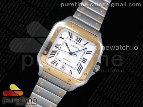 BV공장 까르띠에 산토스 40MM 2018 스틸 옐로우골드콤비 화이트다이얼 브슬 _ Santos de Cartier 40mm SSYG 2018 BVF 11 Best Edition White Dial on SSYG SmartLinks Bracelet MIYOTA 9015 V2