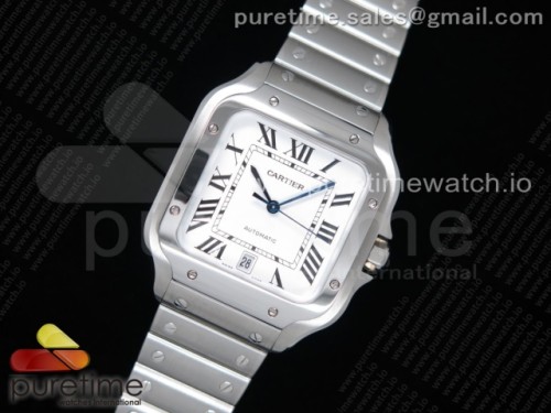 BV공장 까르띠에 산토스 40MM 2018 스틸 화이트다이얼 브슬 _ Santos de Cartier 40mm SS 2018 BVF 11 Best Edition White Dial on SS SmartLinks Bracelet MIYOTA 9015 V2
