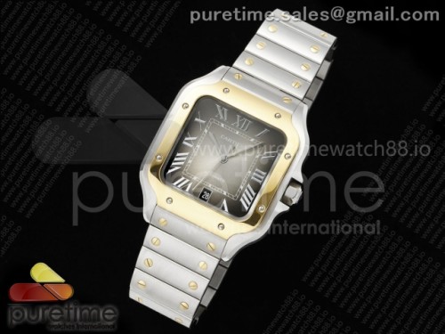 BV공장 까르띠에 산토스 40미리 라지사이즈 Santos de Cartier 40mm SSYG BVF 11 Best Edition Gray Dial on SSYG SmartLinks Bracelet MIYOTA 9019