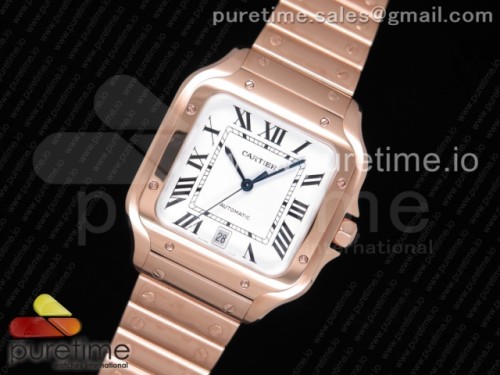 BV공장 까르띠에 산토스 2018 라지 로즈골드 스마트링크 브레이슬릿 _ Santos de Cartier 40mm 2018 BVF 11 Best Edition RG White Dial on RG SmartLinks Bracelet MIYOTA 9015