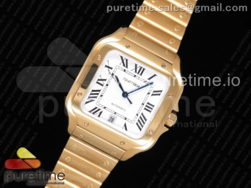BV공장 까르띠에 산토스 2018 라지 옐로우골드 스마트링크 브레이슬릿 _Santos de Cartier 40mm 2018 BVF 11 Best Edition YG White Dial on YG SmartLinks Bracelet MIYOTA 9015
