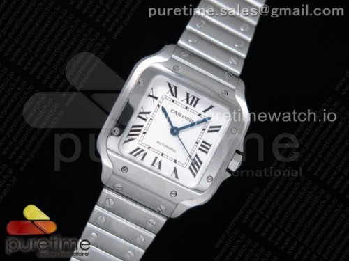 BV공장 까르띠에 산토스 2018 미디움 스틸 화이트다이얼 스마트링크 브슬 35MM _ Santos de Cartier 35mm SS 2018 BVF 11 Best Edition White Dial on SS SmartLinks Bracelet MIYOTA 9015 V2