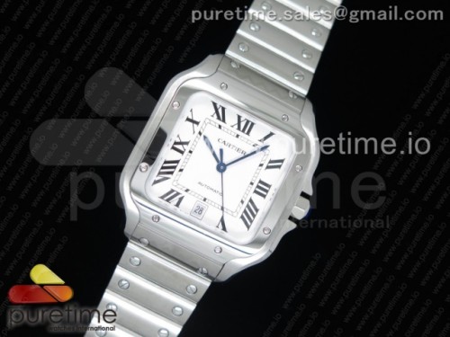 KOR공장 까르띠에 산토스 40MM Santos de Cartier Large 2018 KOR 1_1 Best Edition White Dial on SS Bracelet MIYOTA 9015