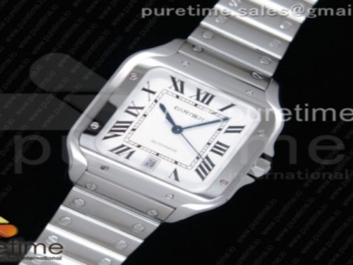 V6공장 산토스 40MM 스틸 화이트다이얼 스마트링크브 레이슬릿 _ Santos de Cartier 40mm 2018 V6F 11 Best Edition White Dial on SS SmartLinks Bracelet MIYOTA 9015