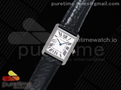 K11공장 까르띠에 탱크솔로 24MM 악어가죽 _ Tank Solo 24.5mm K11F SS White Dial on Black Croco Strap Ronda Quartz
