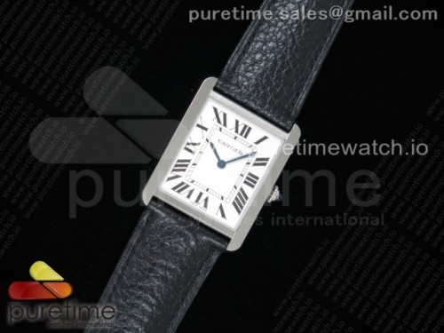 K11공장 까르띠에 탱크솔로 27MM 가죽 _ Tank Solo 27.5mm K11F SS White Dial on Black Leather Strap Ronda Quartz