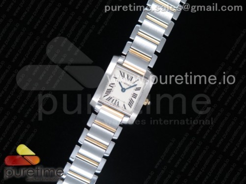 K11공장 까르띠에 탱크프랑세즈 레이디 쿼츠 Tank Francaise Ladies 20.3mm SS K11F Best Edition White Dial Diamonds Markers on SS_YG Bracelet Ronda Quartz