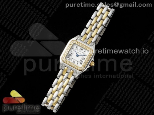 AF공장 까르띠에 팬더 22미리 Panthère Ladies 22mm SSYG AF 11 Best Edition White Dial Diamonds Bezel on SSYG Bracelet Ronda Quartz