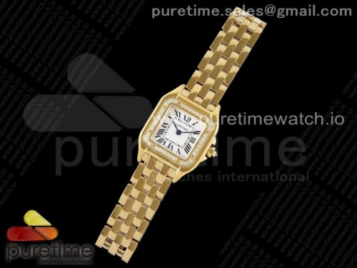 BV공장 까르띠에 팬더 22MM 옐로우골드 다이아베젤 브레이슬릿 쿼츠 _ Panthère 22mm BVF 11 Best Edition YG White Dial Diamonds Bezel on YG Bracelet Ronda Quartz