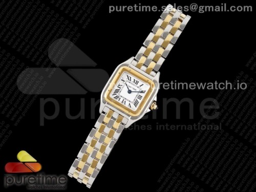 BV공장 까르띠에 팬더 22MM 옐로우골드 브레이슬릿 쿼츠 콤비 _Panthère 22mm BVF 11 Best Edition SSYG White Dial on SSYG Bracelet Ronda Quartz