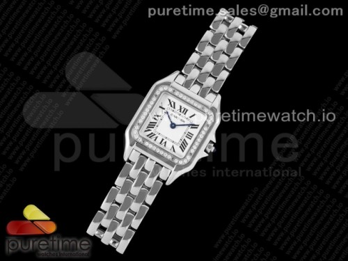 BV공장 까르띠에 팬더 27MM 다이아베젤 브레이슬릿 쿼츠 _ Panthère 27mm BVF 11 Best Edition SS White Dial Diamonds Bezel on SS Bracelet Ronda Quartz