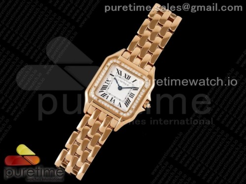 BV공장 까르띠에 팬더 27MM 로즈골드 브레이슬릿 다이아베젤 쿼츠 _ Panthère 27mm BVF 11 Best Edition RG White Dial Diamonds Bezel on RG Bracelet Ronda Quartz