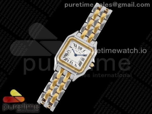 BV공장 까르띠에 팬더 27MM 옐로우골드 브레이슬릿 쿼츠 콤비 _ Panthère 27mm BVF 11 Best Edition SSYG White Dial on SSYG Bracelet Ronda Quartz