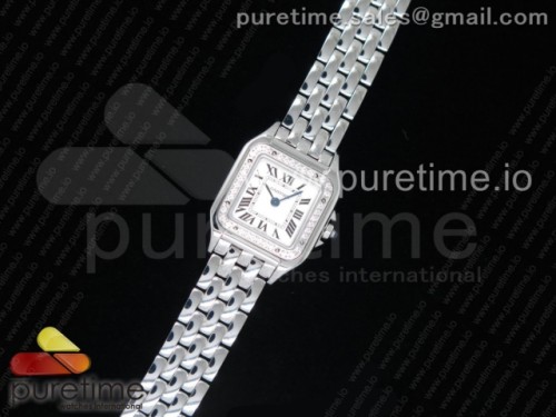 K11 까르띠에 팬더 22MM Panthère Secrete Ladies 22mm SS Diamonds Bezel K11 1_1 Best Edition White Dial on SS Bracelet Ronda Quartz