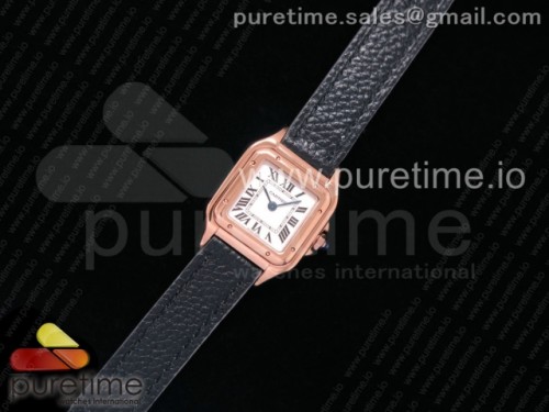 K11공장 까르띠에 팬더 레이디즈 22mm 블랙가죽 로즈골드 _ Santos Ladies RG 22mm K11F Best Edition White Dial on Black Leather Strap Ronda Quartz
