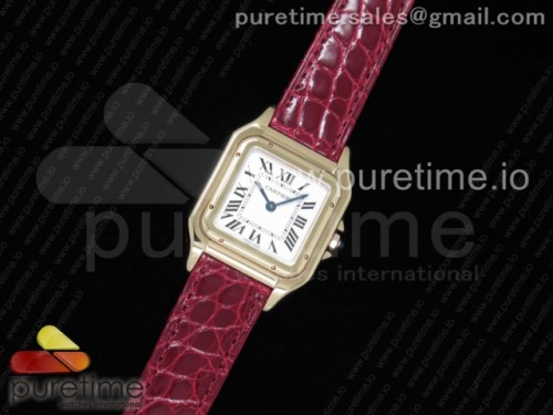 K11공장 까르띠에 팬더 레이디즈 27MM 로즈골드 화이트다이얼 레드 악어스트랩 _ Panthère Secrete Ladies 27mm RG K11 11 Best Edition White Dial on Red Croco Strap Ronda Quartz