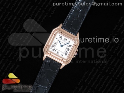 K11공장 까르띠에 팬더 레이디즈 27MM 로즈골드 화이트다이얼 악어스트랩 _ Panthère Secrete Ladies 27mm RG K11 11 Best Edition White Dial on Black Croco Strap Ronda Quartz