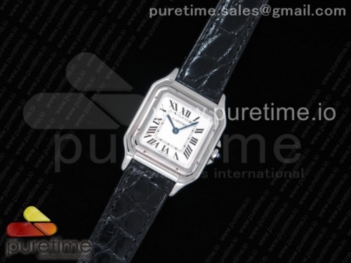 K11공장 까르띠에 팬더 레이디즈 27MM 스틸 화이트다이얼 악어스트랩 _ Panthère Secrete Ladies 27mm SS K11 11 Best Edition White Dial on Black Croco Strap Ronda Quartz