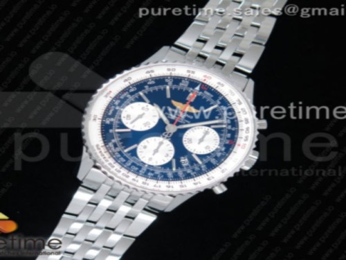 JF공장 V2 브라이틀링 네비타이머 스틸 블루다이얼 브레이슬릿 Navitimer 01 SS JF 11 Best Edition Blue Dial on SS Bracelet A7750