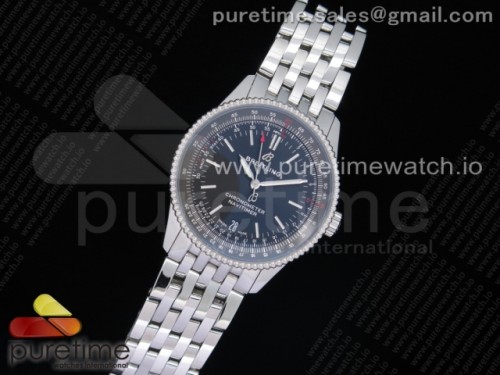 KOR공장 네비타이머 38미리 블랙다이얼 브슬 + 뱀가죽 _ Navitimer 1 38mm SS KOR 11 Best Edition Black Dial Black Inner Bezel on SS Bracelet SW200