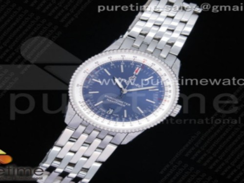 KOR공장 네비타이머 38미리 블루다이얼 브슬 + 뱀가죽 _ Navitimer 1 38mm SS KOR 11 Best Edition Blue Dial White Inner Bezel on SS Bracelet SW200