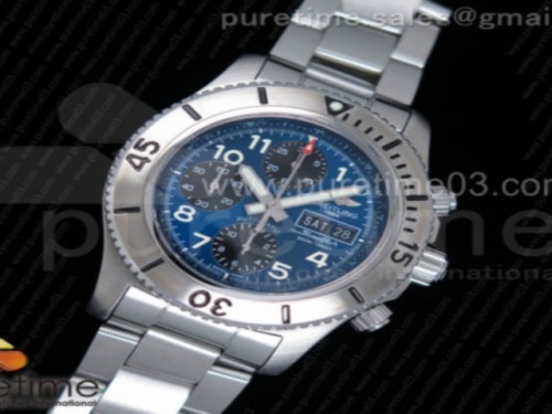 브라이틀링 슈퍼오션 스틸피쉬 블루블랙다이얼 _ 브슬 SuperOcean SteelFish Chronograph SS BlueBlack Dial on SS Bracelet A7750