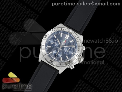 TF공장 브라이틀링 크로노맷 B01 러버스트랩 Chronomat B01 42mm SS TF 11 Best Edition Blue Dial on Black Rubber Strap A7750 V2
