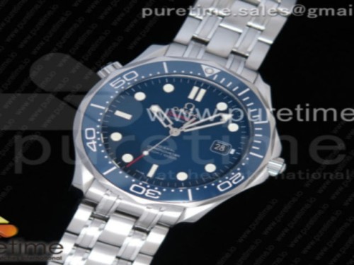 OM공장 V2오메가 씨마스터 다이버 300 블루다이얼 브레이슬릿 _ Seamaster 300M Chronometer SS Blue OMF 11 Best Edition on SS Bracelet A2824 (Black Balance Wheel) V2
