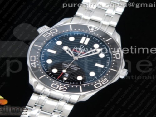 OM공장 오메가 씨마스터 다이버 300 스틸 블랙 다이얼 _ 2018 Seamaster Diver 300M OMF Best Edition Black Ceramic Black Dial on SS Bracelet A8800 (Black Balance Wheel)