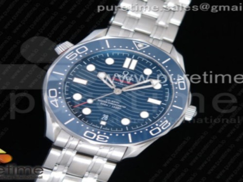 OM공장 오메가 씨마스터 다이버 300 스틸 블루 다이얼 _ 2018 Seamaster Diver 300M OMF Best Edition Blue Ceramic Blue Dial on SS Bracelet A8800 (Black Balance Wheel)
