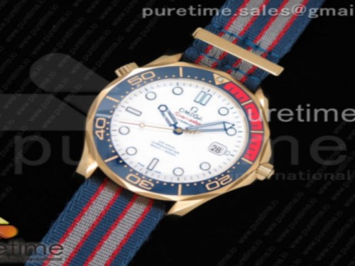 OM공장 오메가 씨마스터 다이버 300 커멘더스워처 나토 옐로우골드 _ Seamaster Diver 300M YG Commander's Watch OMF Best Edition on Nylon Strap A2824