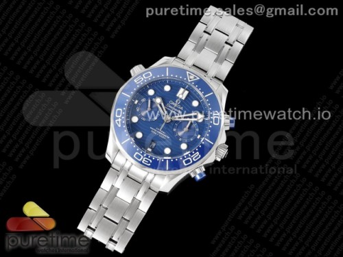OM공장 오메가 씨마스터 다이버300 크로노 블루다이얼 블루 _ Seamaster 300M Chrono SS OMF 11 Best Edition Blue Dial on SS Bracelet A9900