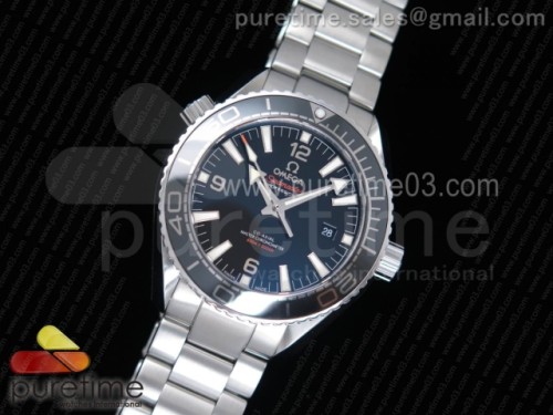 OM공장 오메가 플래닛오션 42mm 블랙다이얼 _ 브슬 Planet Ocean 42mm SS OMF 11 Best Edition Black Liquidmetal Bezel Black Dial on SS Bracelet A8900 (Black Balance Wheel)