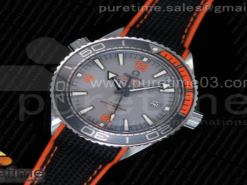OM공장 오메가 플래닛오션 42mm 블랙오렌지 그레이다이얼 _ 나토 Planet Ocean 42mm SS OMF 11 Best Edition BlackOrange Bezel Gray Dial on Black Nylon Strap A8900 (Black Balance Wheel)