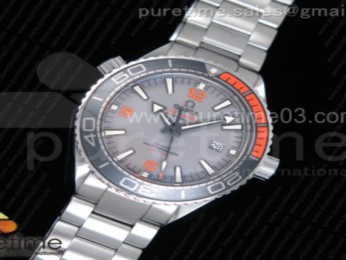 OM공장 오메가 플래닛오션 42mm 블랙오렌지 그레이다이얼 _ 브슬 Planet Ocean 42mm SS OMF 11 Best Edition BlackOrange Bezel Gray Dial on SS Bracelet A8900 (Black Balance Wheel)