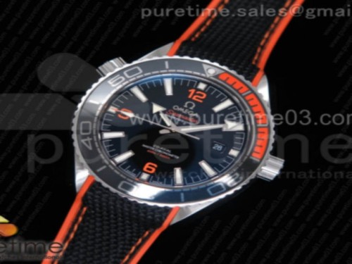 OM공장 오메가 플래닛오션 42mm 블랙오렌지 블랙다이얼 _ 나토 Planet Ocean 42mm SS OMF 11 Best Edition BlackOrange Bezel Black Dial on Black Nylon Strap A8900 (Black Balance Wheel)