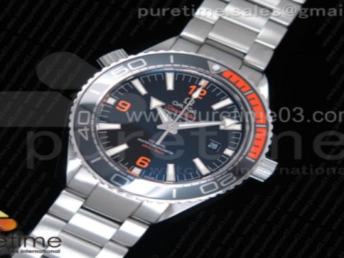 OM공장 오메가 플래닛오션 42mm 블랙오렌지 블랙다이얼 _ 브슬 Planet Ocean 42mm SS OMF 11 Best Edition BlackOrange Bezel Black Dial on SS Bracelet A8900 (Black Balance Wheel)