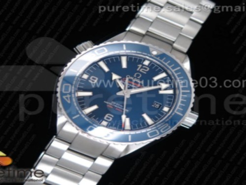 OM공장 오메가 플래닛오션 42mm 블루다이얼 _ 브슬 Planet Ocean 42mm SS OMF 11 Best Edition Blue Liquidmetal Bezel Blue Dial on SS Bracelet A8900 (Black Balance Wheel)