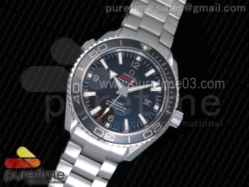 OM공장 오메가 플래닛오션 45mm 블랙다이얼 세라믹베젤 _ 브슬 Planet Ocean Professional Ceramic Bezel 45mm 11 OMF Best Edition on SS Bracelet A8500 (Black Balance Wheel)