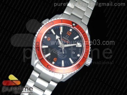 OM공장 오메가 플래닛오션 45mm 오렌지베젤 _ 브슬 Planet Ocean Professional Orange Bezel 45mm 11 OMF Best Edition on SS Bracelet A8500 (Black Balance Wheel)