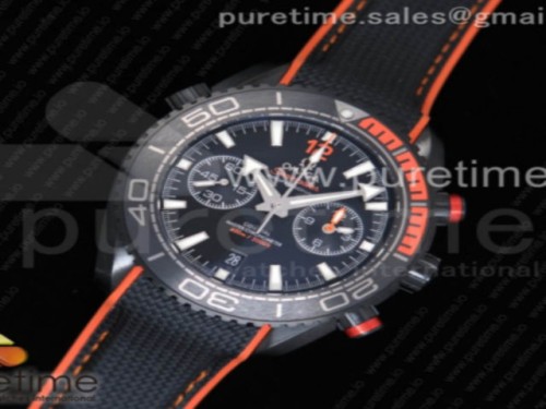 OM공장 오메가 플래닛오션 블랙오렌지 _ 나토스트랩 Planet Ocean Master Chronometer OMF DLC BlackOrange Bezel Black Dial on Black Nylon Strap A9900 (Black Balance Wheel)