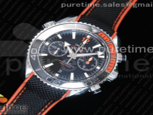 OM공장 오메가 플래닛오션 블랙오렌지 블랙 다이얼 _ 나토스트랩 Planet Ocean Master Chronometer OMF SS BlackOrange Polished Bezel Black Dial on Black Nylon Strap A9900 (Black Balance Wheel) V2